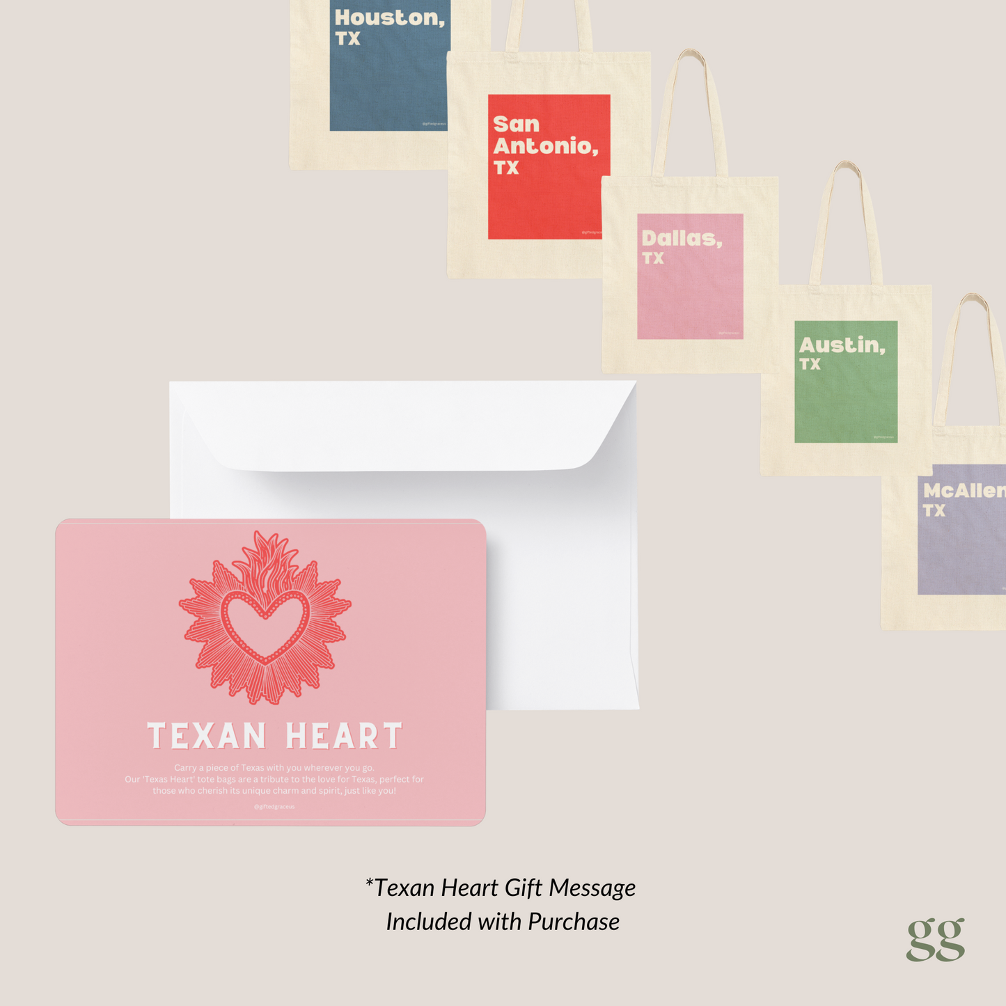 Texan Heart Tote Bag - McAllen